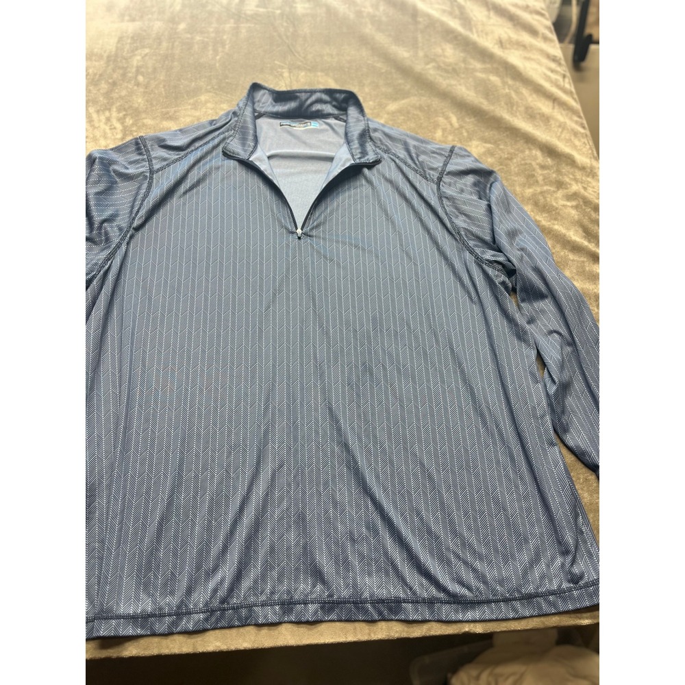 Men's roundtree Performance Quarter Zip Pullover Long Sleeve Athletic Shirt Top